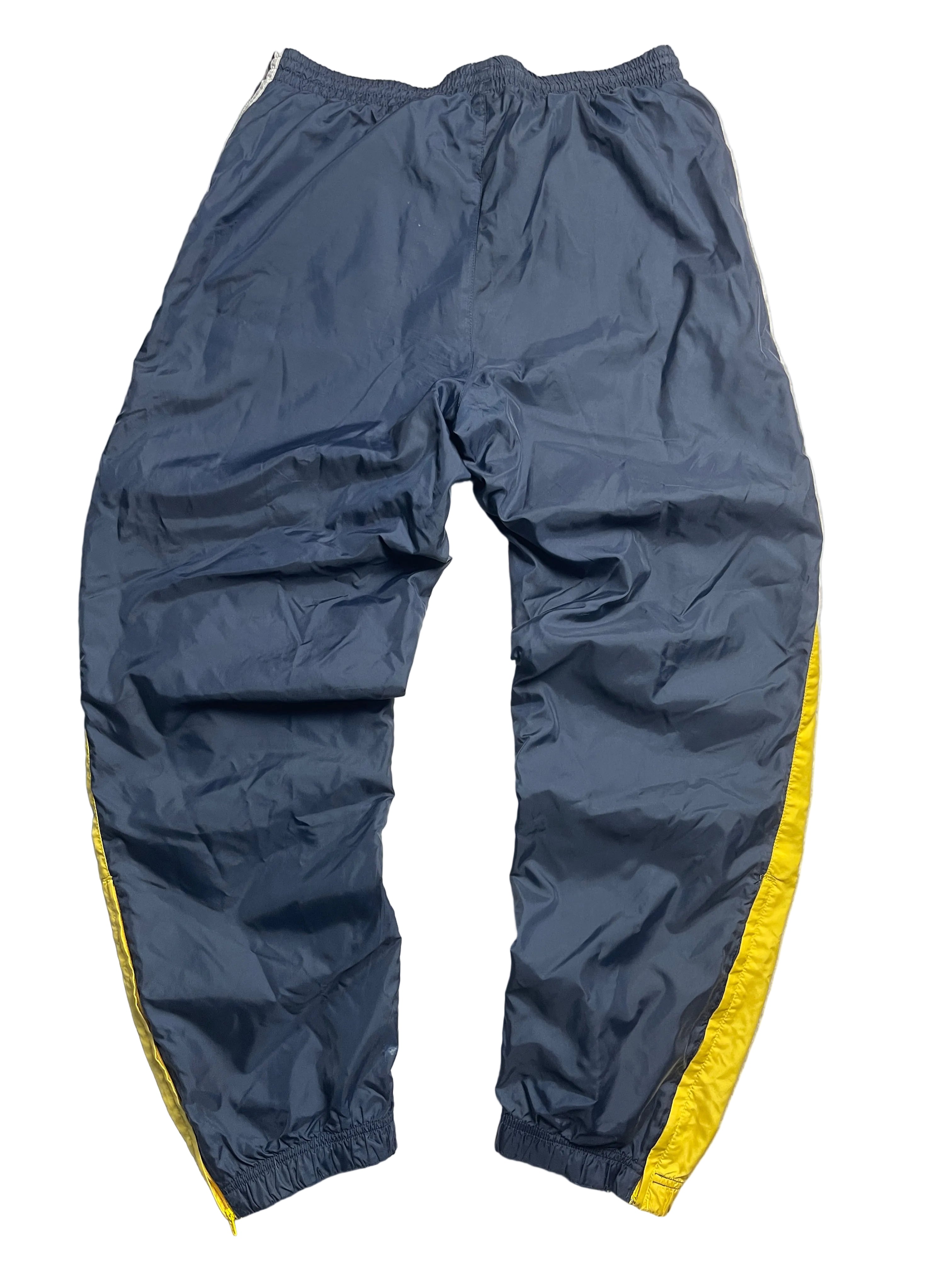 Vintage Adidas Trackpants Navy/Gelb 90er Jahre Trainingshose Gr. M