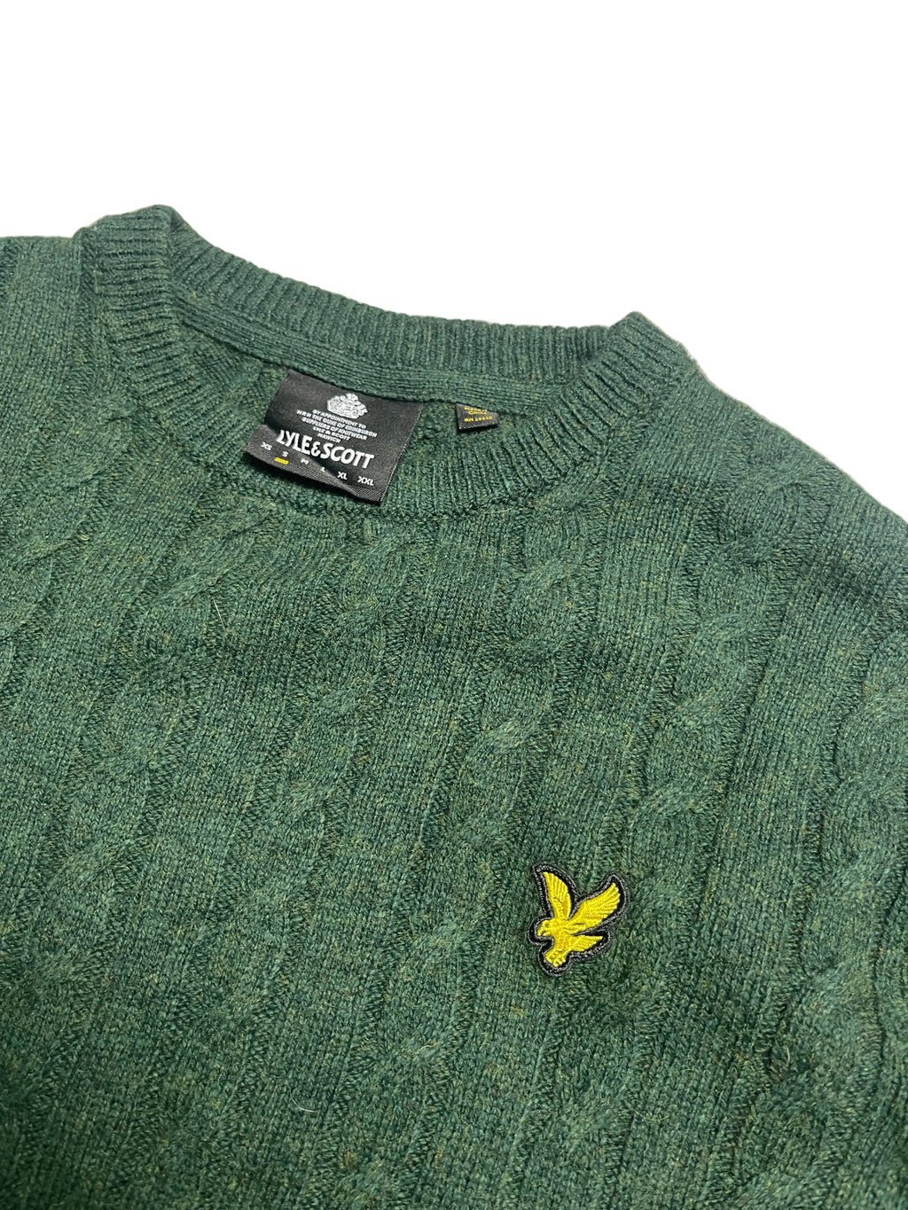 Vintage Lyle & Scott Zopfstrickpullover (S)